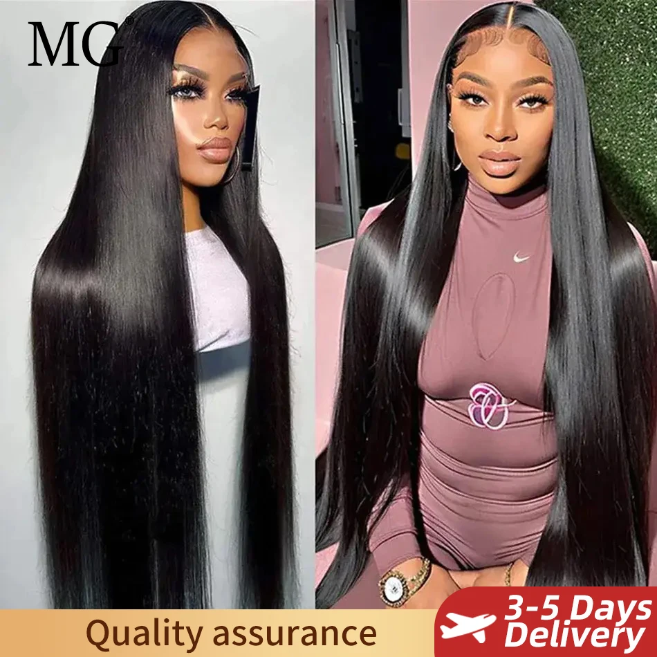 Human Hair Wig 13x6 13x4 HD Transparent Lace Front Pre Plucked For Women Bone Straight Remy