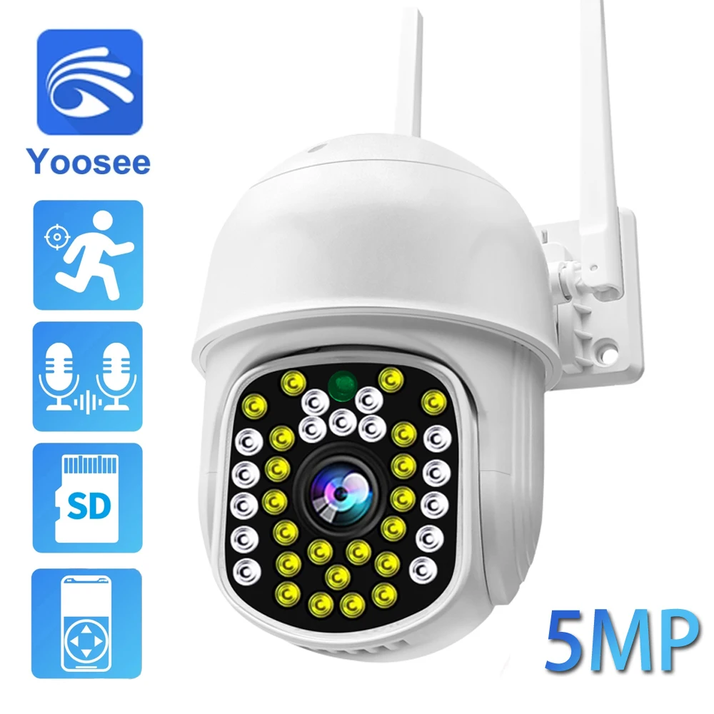 Yoosee 1080P 3MP 5MP WiFi PTZ Camera Outdoor Waterproof Wireless CCTV Security Camera Humanoid Automatic Tracking Night Vision