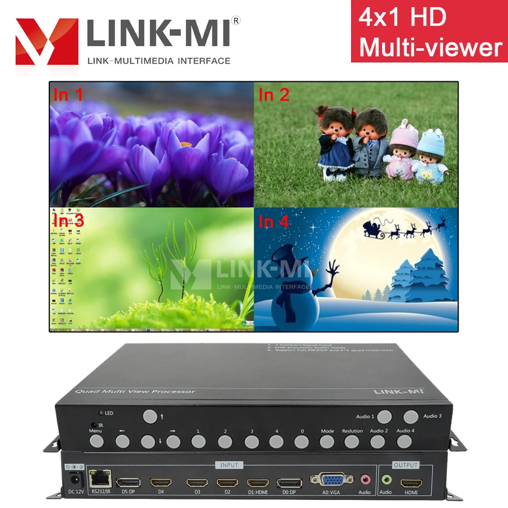 LINK MI multivisor de vídeo 4x1, HDMI/VGA/DP, multiplexor, 7 en 1,  interruptor HDMI, procesador de vídeo PIP RS232|hdmi multiplexer|switch  hdmiswitch switch - AliExpress