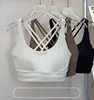 Lemon Women Athletic Fitness Sports Bra Solid Color Cross Sexy Tights Tank Top Bra With Chest Pad Soft Gym Yoga Exercise Vest 2