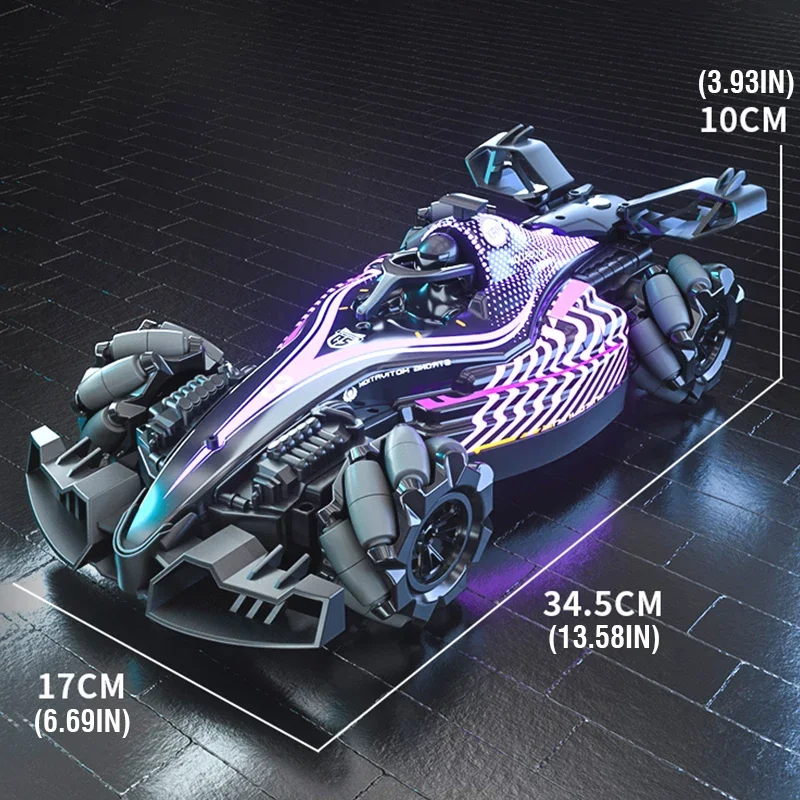 2.4G RC Spray Drift Stunt Car 4CH Lights Sound Effect Dual Remote Control High Speed Vehicle Competitive Game Kids Toys Boy Gift 6