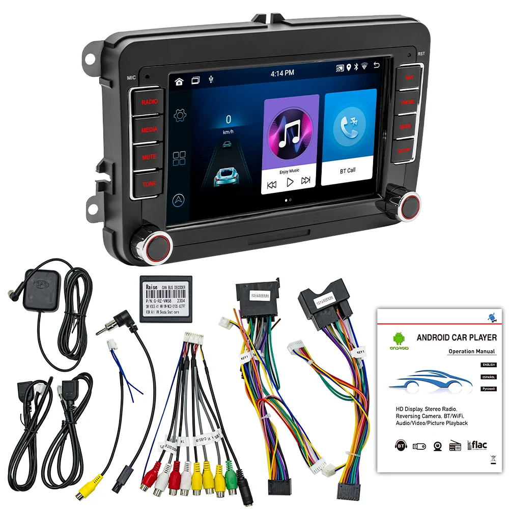 Car Multimedia Player Wireless Carplay Adapter 7&ldquo; For Volkswagen VW CC Passat B7 Polo Golf 5 6 Jetta mk5 mk6 Mirrorlink FM WIFI GPS RDS