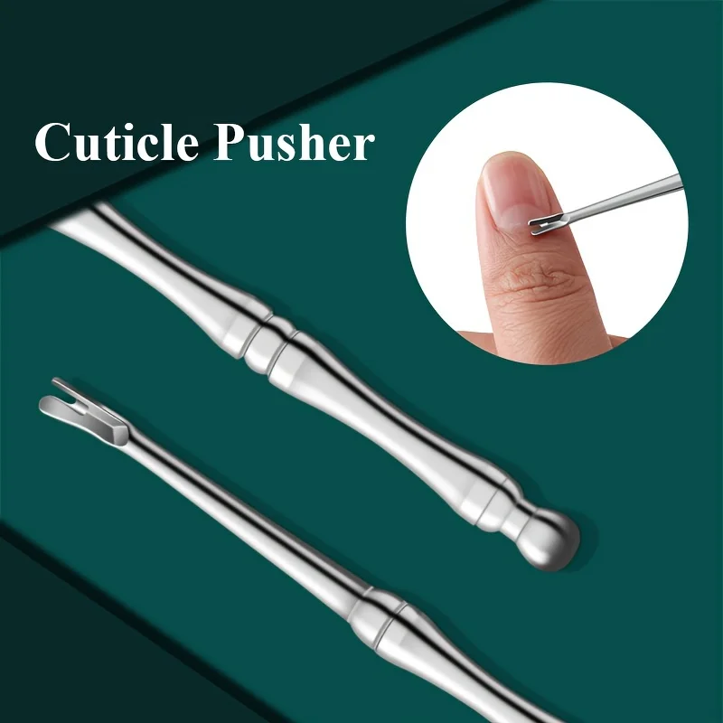 Stainless Steel Nail Art manicure tools Cuticle Remover Dead Skin Pusher Surgical Grade Scraper Nail Cleaner Trimmer