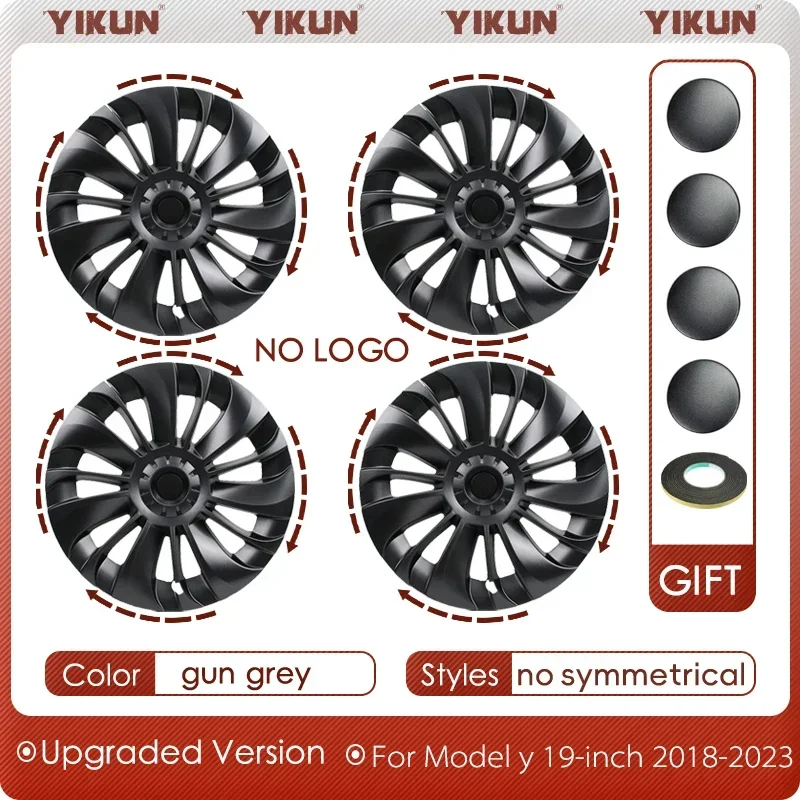 4 Stück Tesla Modell y Radkappen 19 Zoll 2018-2023 Radkappe Leistung Kfz-Ersatz-Hub  kappe Voll felgen abdeckung Modell y Radkappe