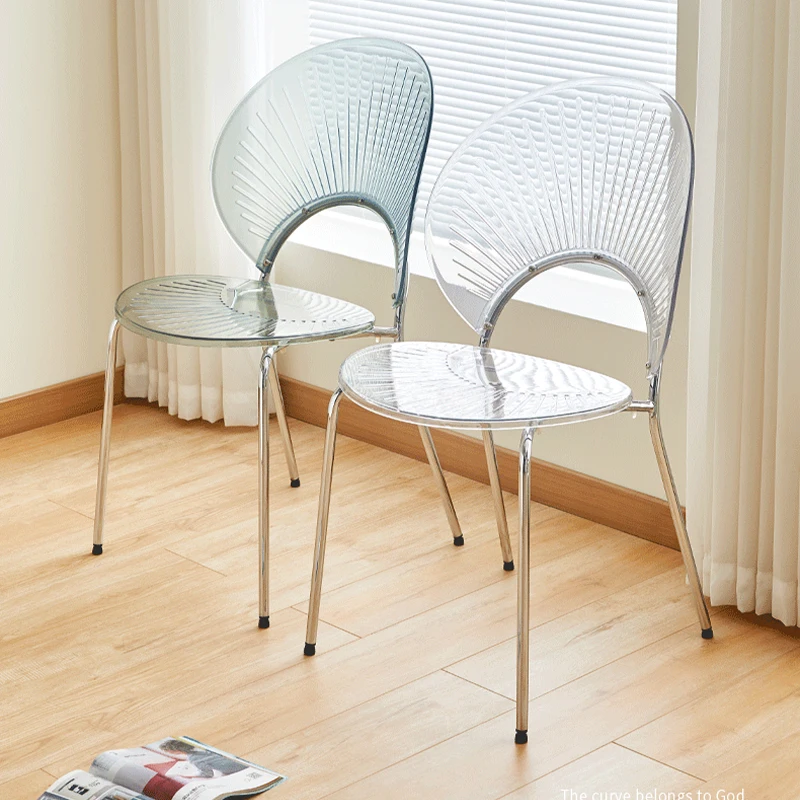

Transparent Acrylic Dining Chairs Trendy European Beautiful Dining Chairs Modern Luxury Plastic Sillas Comedor Home Furniture