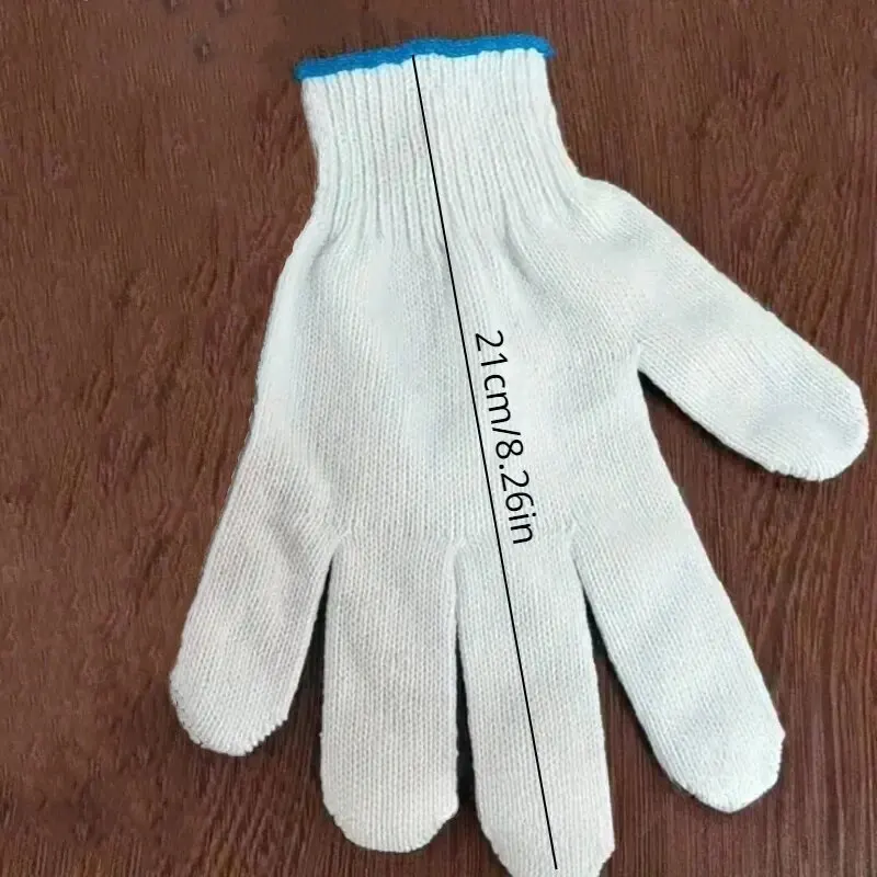 Cotton Work Gloves 24pcs Lampshade Cotton Non-slip And Wear-resistant Construction Site Work Gloves Encrypted Labor Protection Gloves