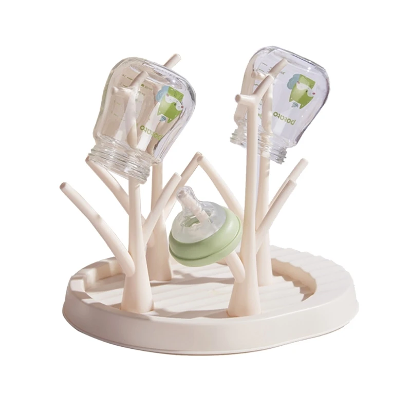Upgraded Babies Bottle Holder Cleaning Dryer Drainer Removable Babies Bottle Drying Rack Storage Rack Tree