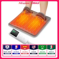 9-gear Electric Foot Heating Pad Portable Winter Soft Plush Washable Foot Warmer 4 Timer Heater Foot Warming Mat for Home Office