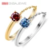 GIGAJEWE Moissanite New 0.1/0.3ct  NovaColor VVS1 Round Cut Diamond Test Passed 18K Gold Plated 925 Silver Chain Ring Girl Gift 1
