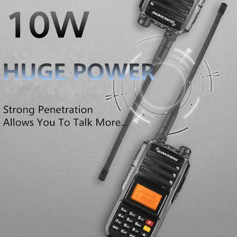 Quansheng Walkie Talkie TG-UV2 Plus Type-C Charging 10W Superheterodyne 4000mAh Portable FM RadiosLong Range Communication Radio 5