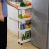 Toilet, bathroom, crevice storage rack, kitchen, narrow cabinet, living room, floor standing crevice rack，1pc 1