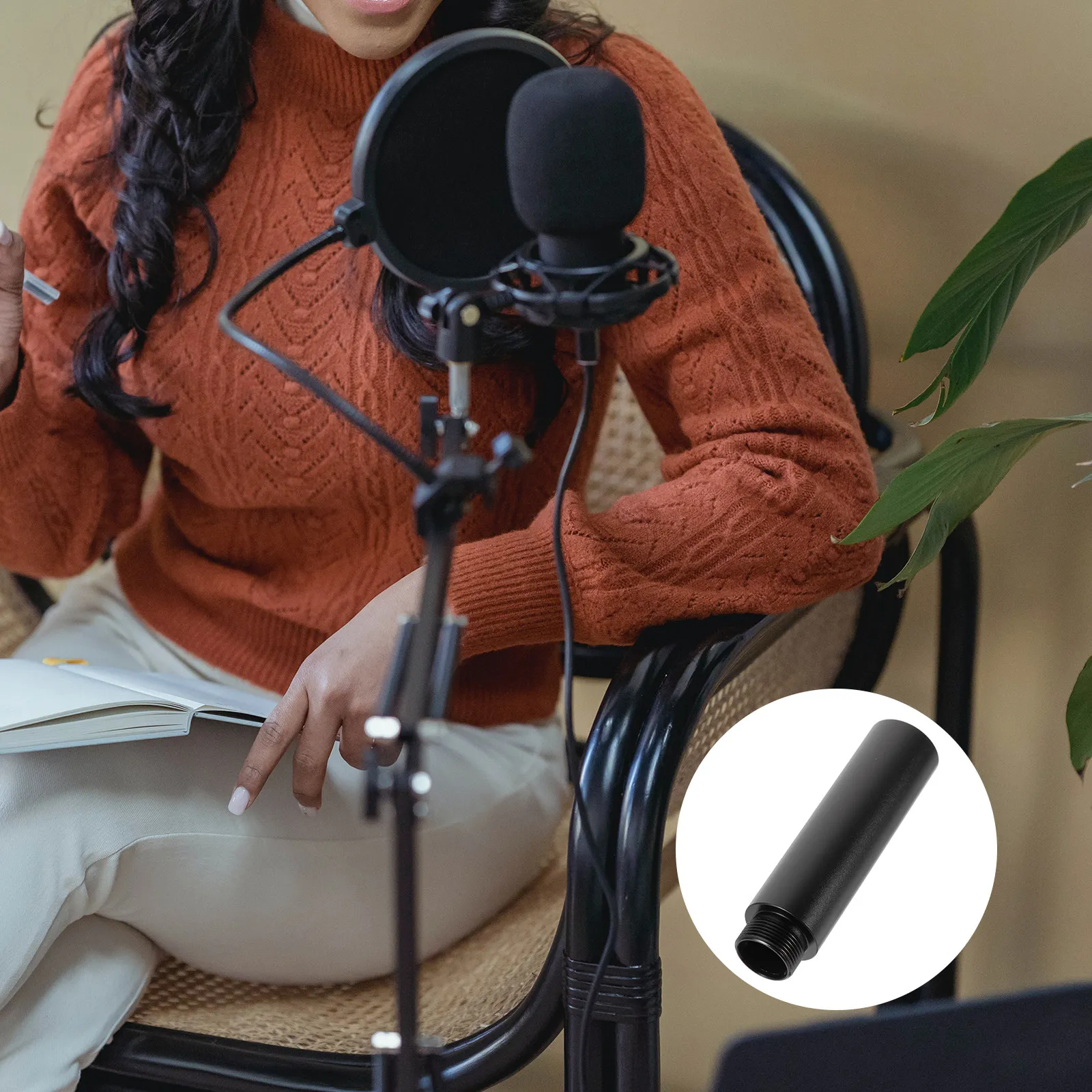 알루미늄 합금 마이크 연장 튜브, 헤비 듀티 마이크 스탠드 연장 로드, 서스펜션 암 마이크 홀더, 쇼크 마운트 브래킷