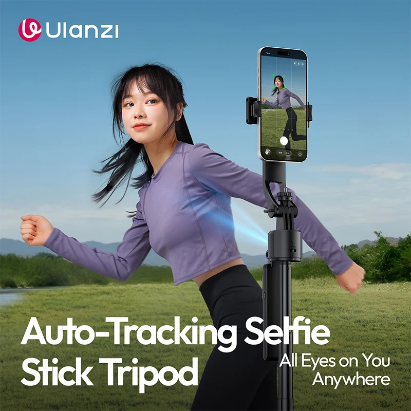 Ulanzi TT23 Auto-Tracking Selfie Stick Tripod for Travel Vlog Livestreaming Street Photography Gesture/Bluetooth Remote Control - Ảnh 2