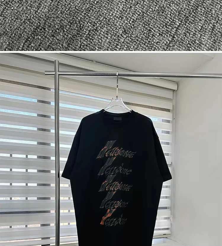 new American fashion brand flame letter bullet short sleeve men's loose casual couple female T-shirt