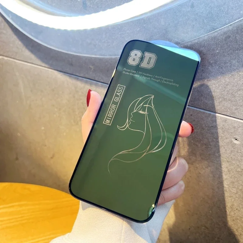 Premium 8D Mirror Tempered Glass Screen Protector - Full Coverage Protective Film