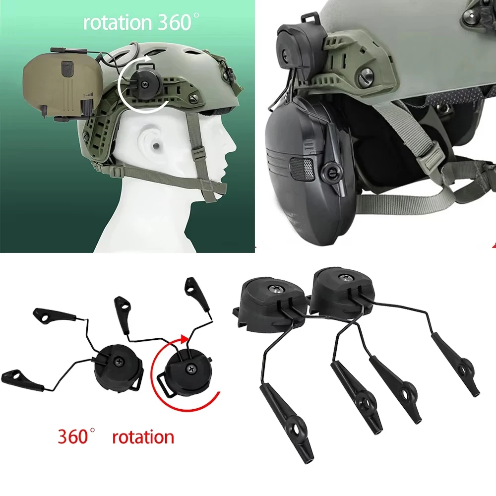 FAST Helmet Tactical Headset Bracket Walkers Shooting Tactical Headset Bracket Rotatable Adjustable Rail Accessories