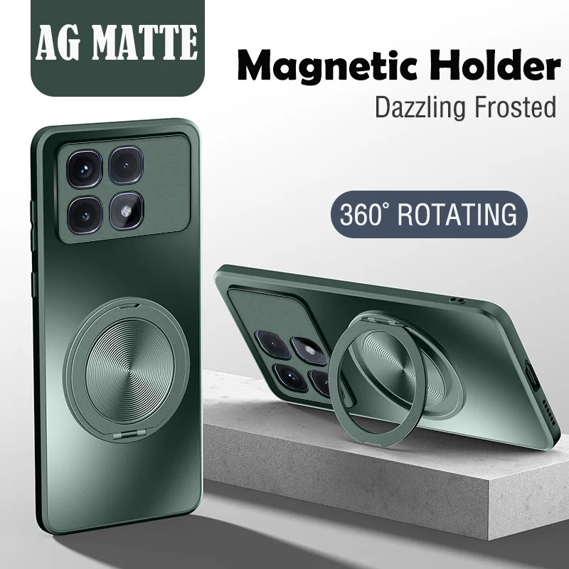 Xiaomi Hard Matte Magnetic Protective Phone Case with Ring Holder