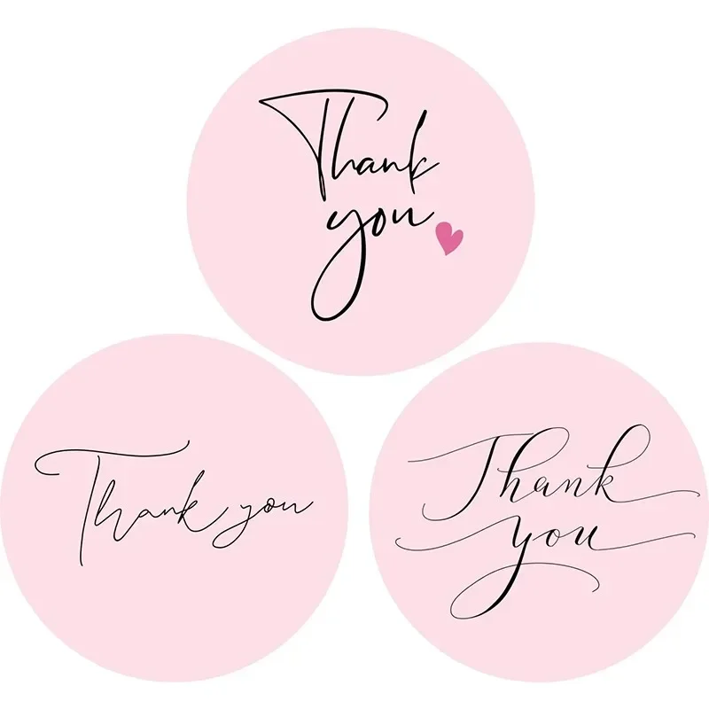 

120Pcs/lot pink Thank you Label Sealing heart Adhesive Sticker Craft Wrapping Gift Handmade DIY 38MM