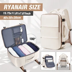 Compact Travel & Business Backpack - 15.6 - inch Laptop, Unisex, Cabin - Approved (Beige)