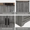71" wooden armoire wardrobe closet. Modern functional tall storage cabinet with adjustable shelf and hanging rail. 5