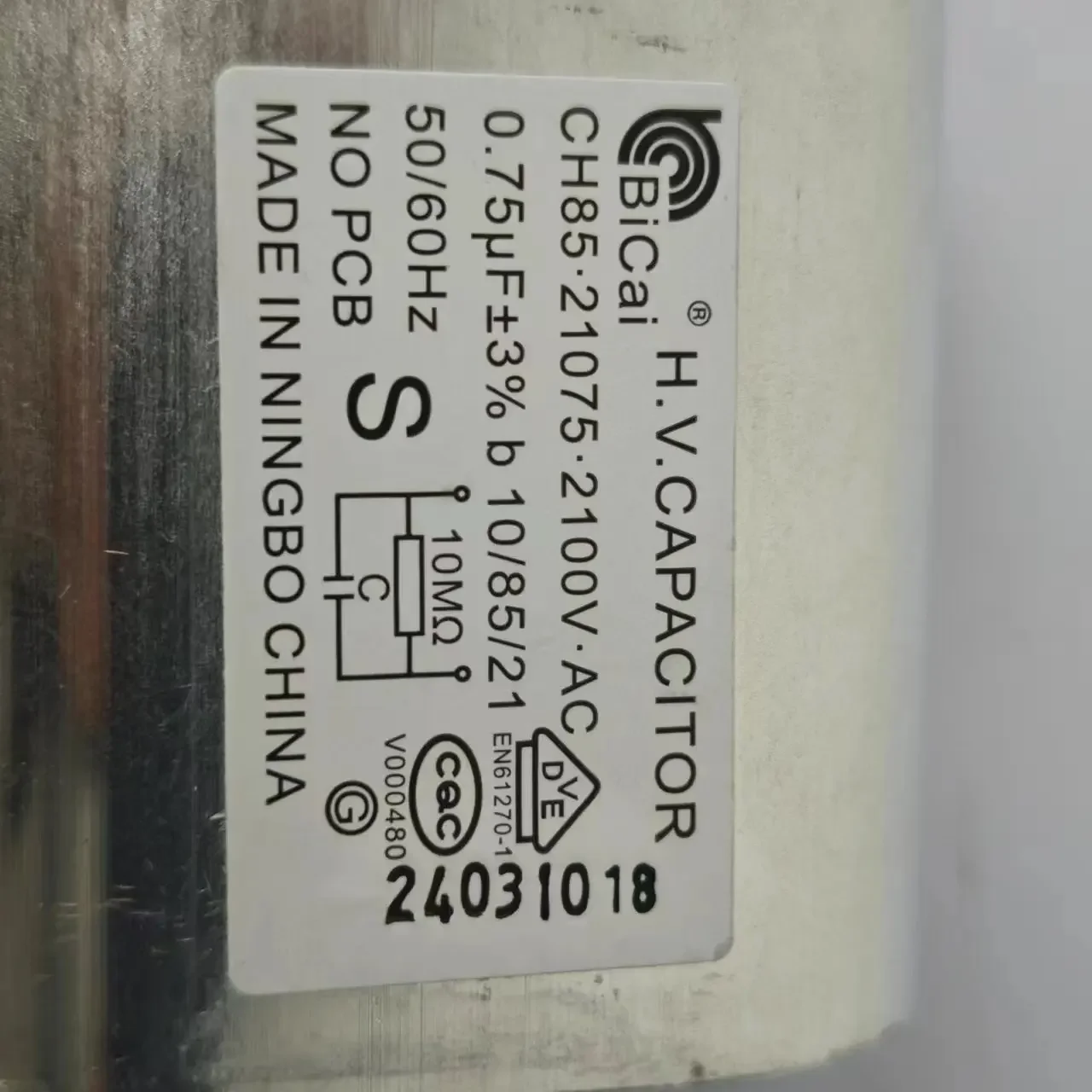 2100V.AC 0.75uF 50/60Hz CH85.21075 High Voltage HV CAPACITOR Microwave Oven Replacement Parts