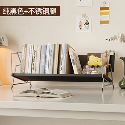 Sleek & Stylish Desktop Bookshelf Organizer - Elegant Tabletop Display Rack & Office Bookcase Stand (Black A)