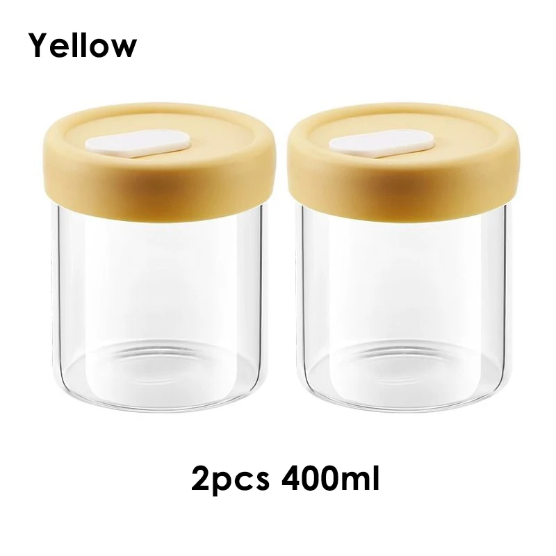 Overnight Oats Glass Containers with Lids,14oz 400ml Set of 2/4 Meal Prep Container, Airtight Leakproof Reusable Food Jars