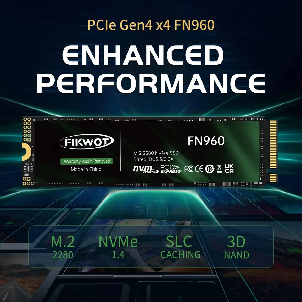 内蔵型SSD FIKWOT FN960 2TB SSD PCIe 4.0 M.2 NVMe Amazon | 【ヒートシンク付き】Fikwot FN960 SSD 2TB PCIe Gen4