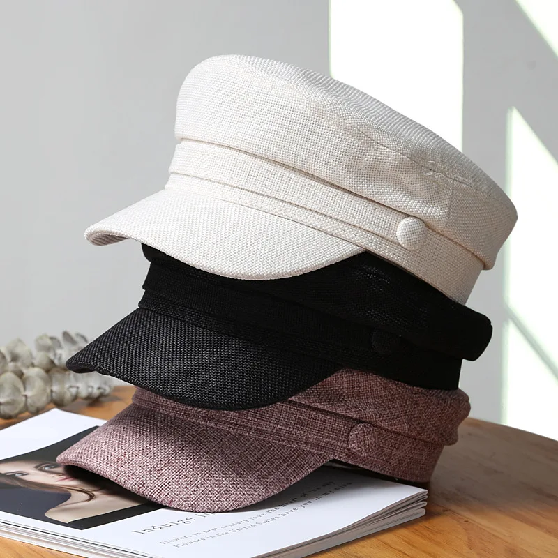 Octagonal Hats Women Beret Girls Octagonal Flat Cap Cotton Navy Hats for Women Stylish Artist Painter Newsboy Hats Army Cap