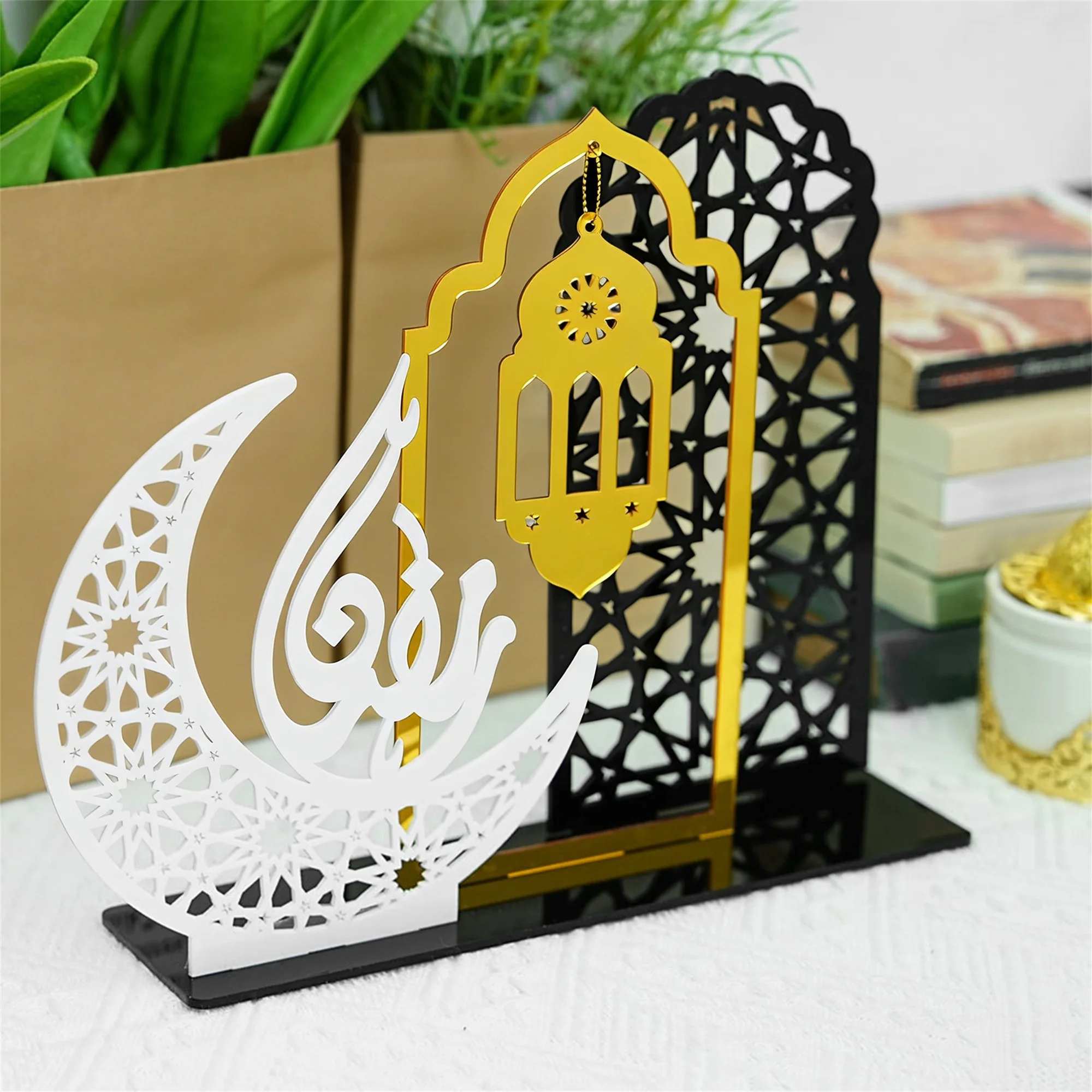 Eid Mubarak Hanging Lanterns Ramadan Decorations Star and Moon Table Centerpieces Islamic Festival Party Supplies