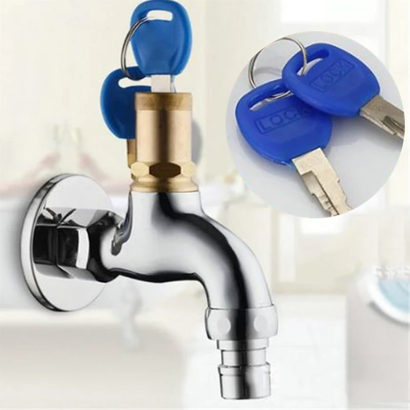 Robinet d'eau antivol avec clé de verrouillage, corps en alliage/laiton,  trou unique, interrupteur à clé, bibelots pour cuisine, jardin extérieur -  AliExpress