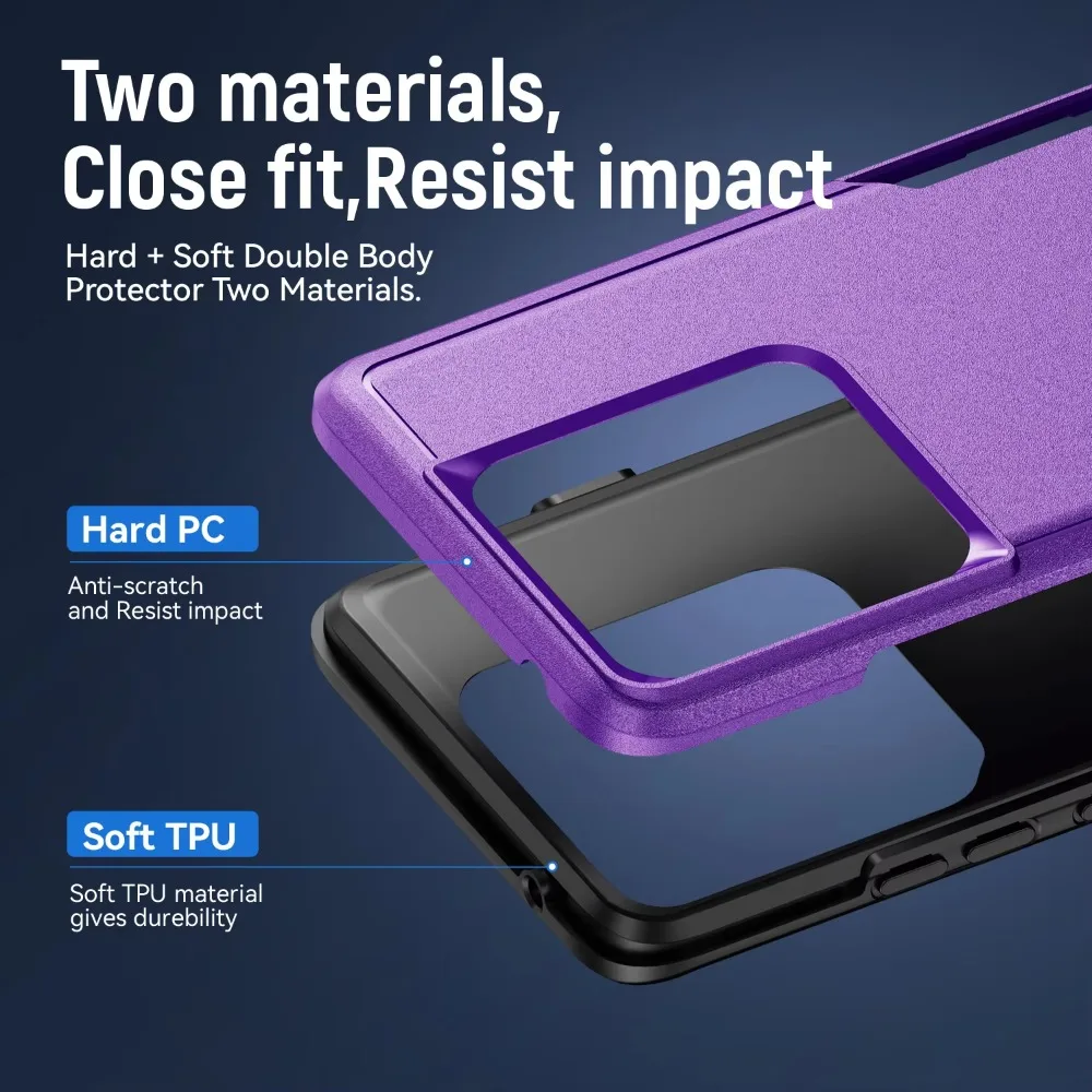 Durable Armor Shockproof Case with Hard PC+TPU Protection