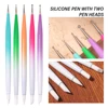 YIKOOLIN 5PCS Dual-Head Nail Art Silicone Brush Dotting Pen Set Nail Art Dotting Painting Tips Manicure Tools Brush Pen Art 2