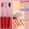 7/9/11mm Nail Art Liner Brushes Set 3Pcs Nail Art Brush Striping Brush for Thin Long Fine Lines Dotting Drawing Pen Wooden 4