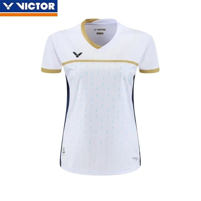 VICTOR Men's Women's New Badminton Two-piece Quick-drying Sports Vest Anniversary Short-sleeved Competition Jersey