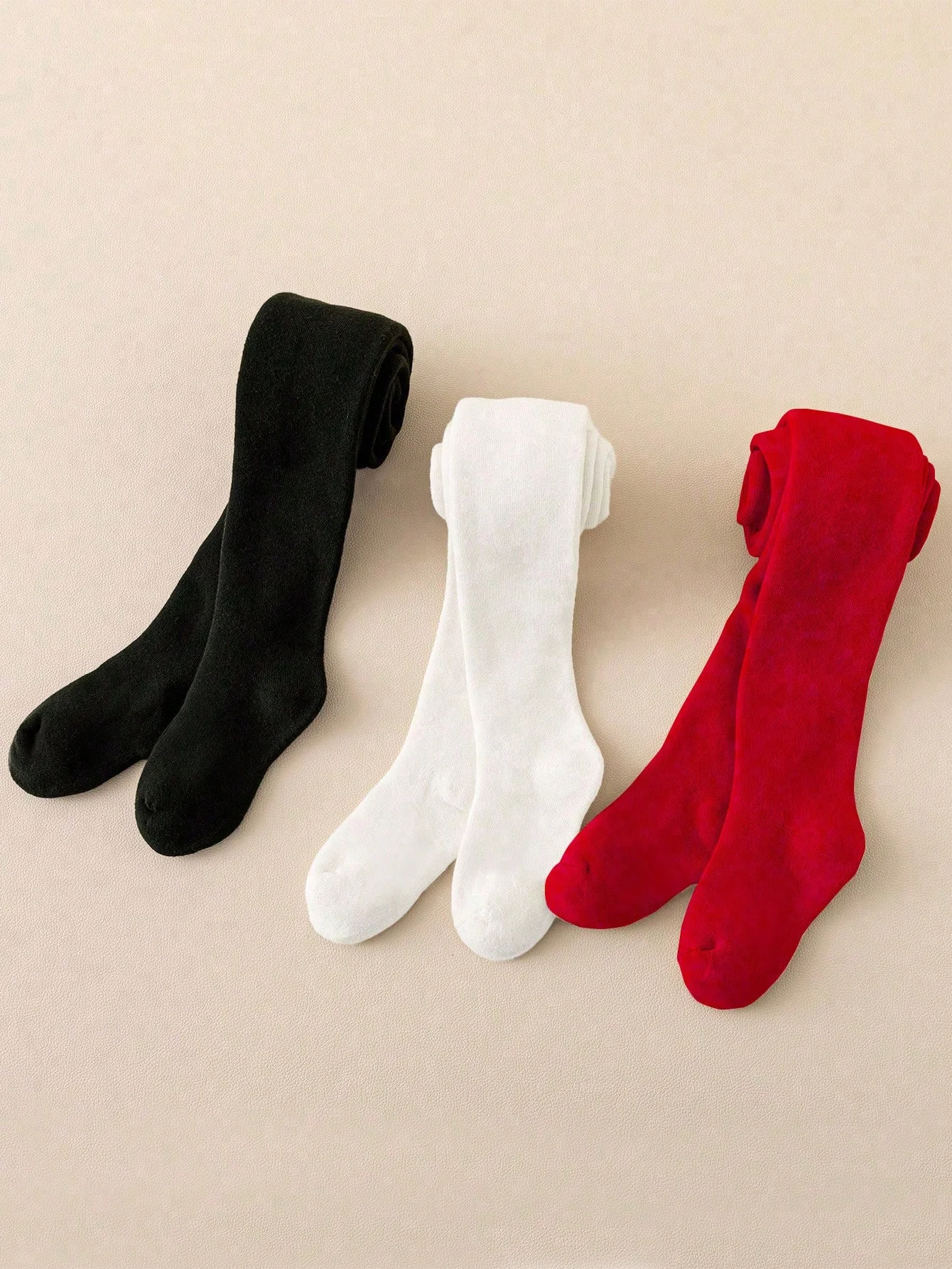 3 Paar Einfarbige Kinderstrumpfhosen, Basis-Schülerleggings für Alle Jahreszeiten für 0-36 Monate alte Babymädchen im Alltag – Detail 2