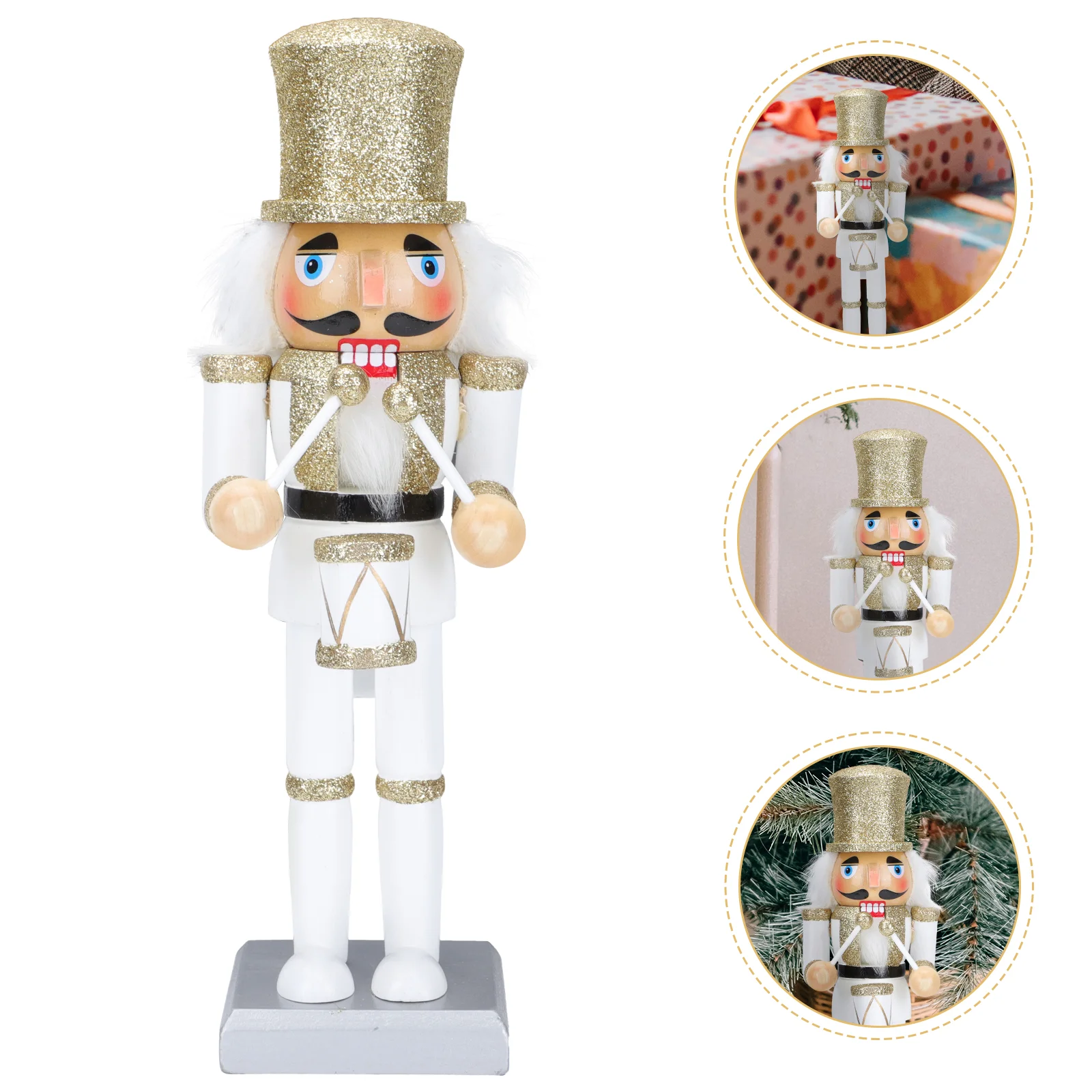 

Wooden Nutcracker Doll Adornment Soldier Puppet Decor Wooden Home Decor Wooden Soldiers Figures Xmas Table Ornament