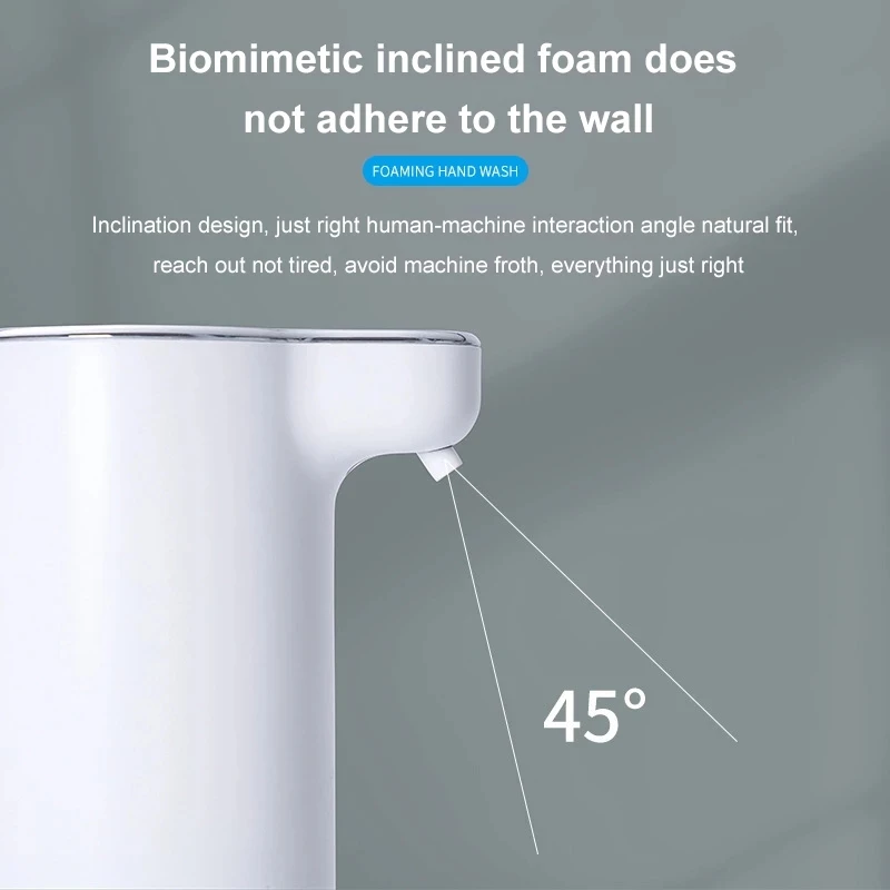 Distributeur gel hydroalcoolique automatique blanc, vue du dessus montrant le réservoir de 300ml