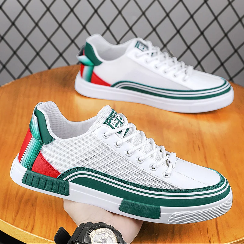 COOLVFATBO Men Casual Shoes 2023 Sports Leisure Fashion Height Increasing Couple Shoes Outdoor Mesh Shoes Men Lace-Up Sneakers