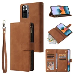 Custodia in pelle flip premium per telefono con portafoglio a zip e porta carte