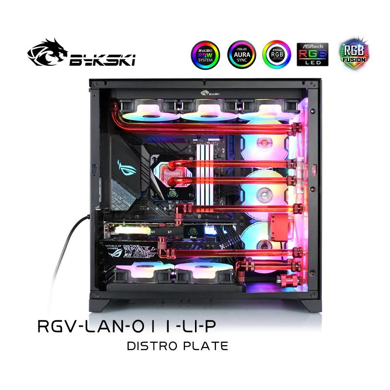 Bykski Rgv-Lan-O11-Li-P, Kit Serbatoio Per Scheda D'Acqua Per Custodia Lian Li O11, Dispositivo Di Raffreddamento Liquido Per Piastra Distro Per Compu