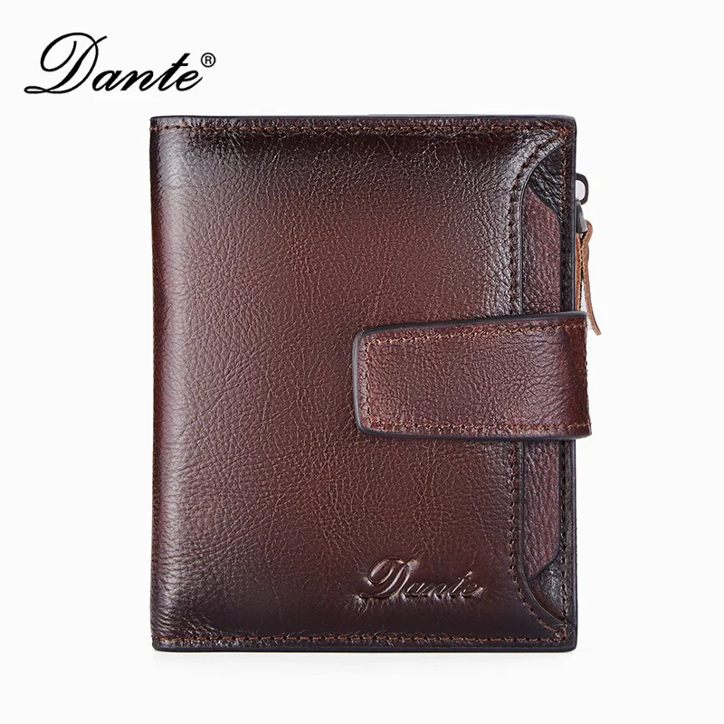 Men's Short Genuine Leather Wallet Top Layer Cowhide RFID Anti-theft Fashion Casual Money Clip with Driver's License Holder
