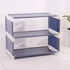 3/4 Layer Random Color Fabric Home Assembly Shoe Rack Living Room Bedroom Solid Color Simple Non-woven Fabric Shoe Storage Rack 4