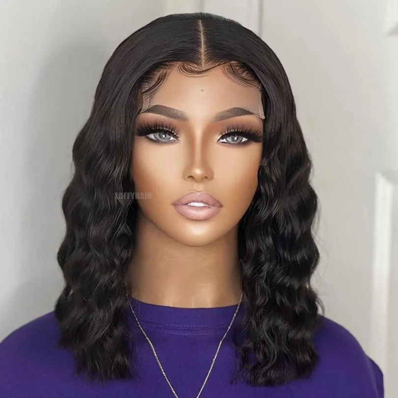 Short Loose Wave Bob Human Hair Wigs Brazilian Short Bob Full Lace Wigs For Women Loose Deep Wave Human Hair Full Lace Wig