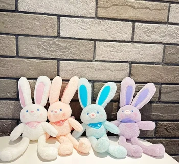 Cute Rabbit Plush Toy Keychain Ears Stretchable Telescopic Random Color Keychain With Bell Children Gift 2