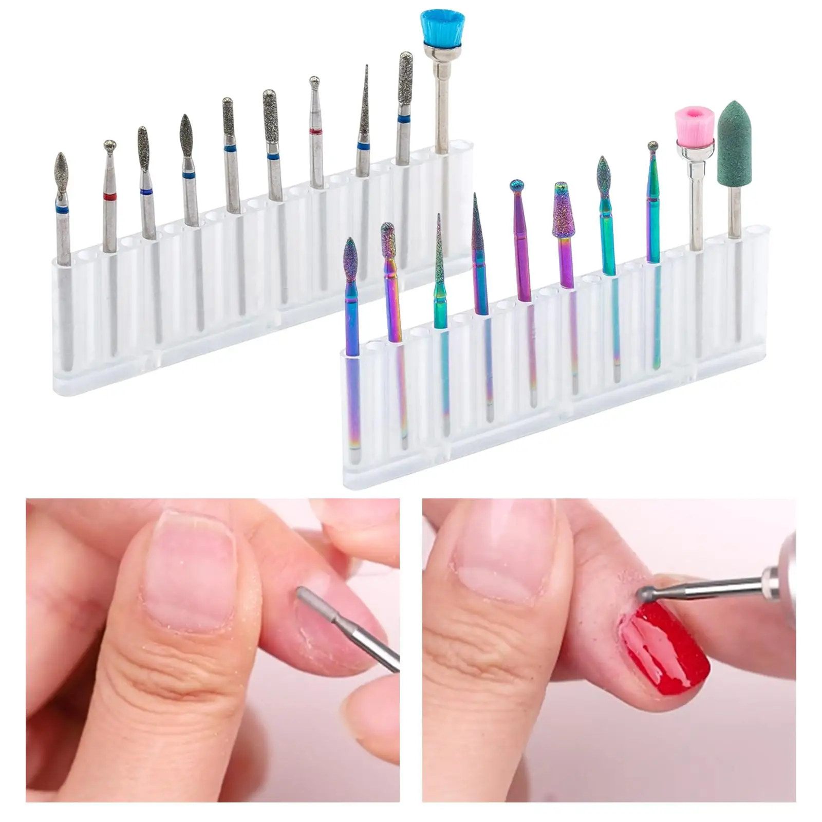네일 드릴 비트 세트, 그라인딩 헤드 샌딩기, 텅스텐 카바이드 페디큐어 큐티클, 10 개