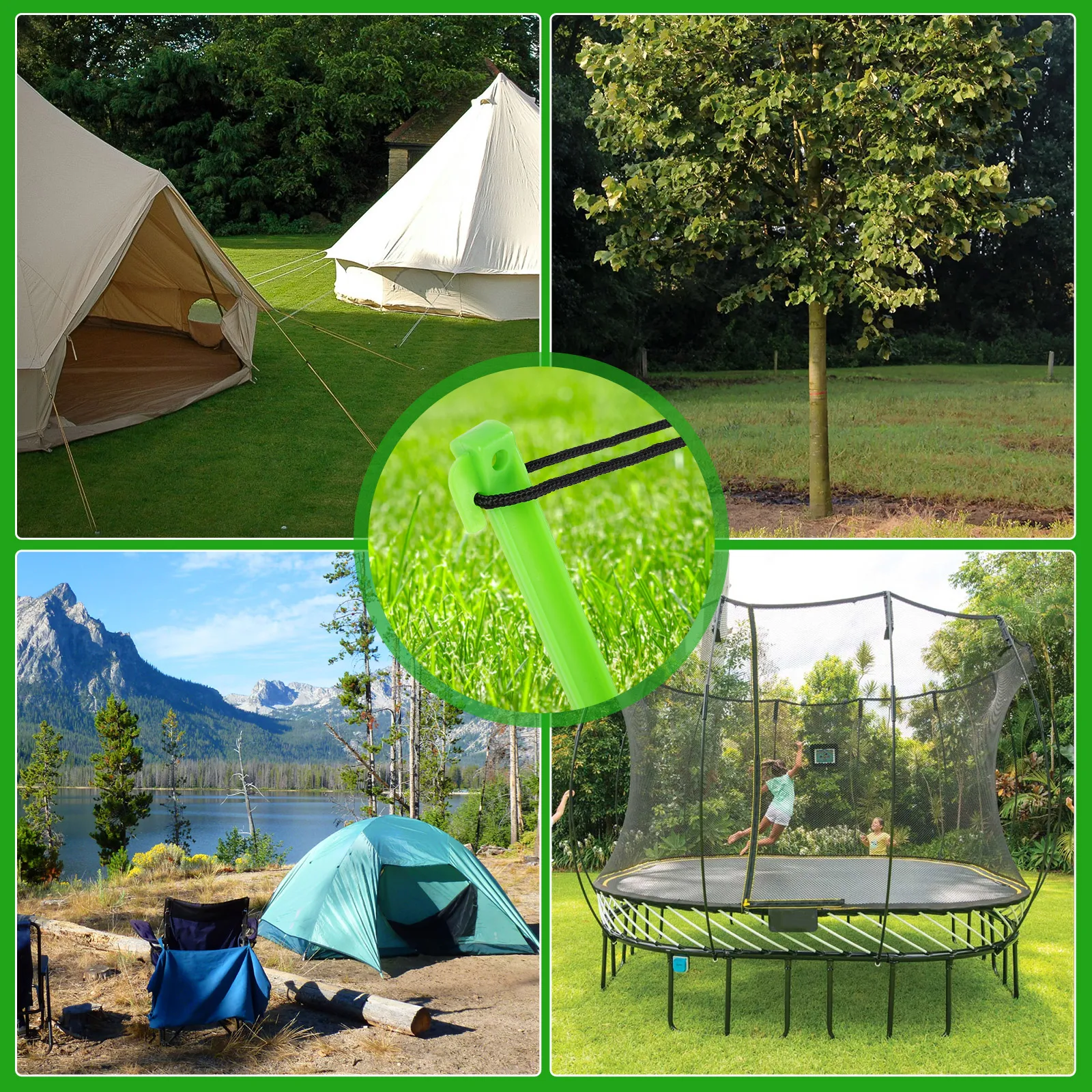 1/3 Set Tree Stake Kit 12in Plastic Sapling Tree Stake Support with Ropes Reusable Tree Staking Anchor Kits for Garden Plant Fix