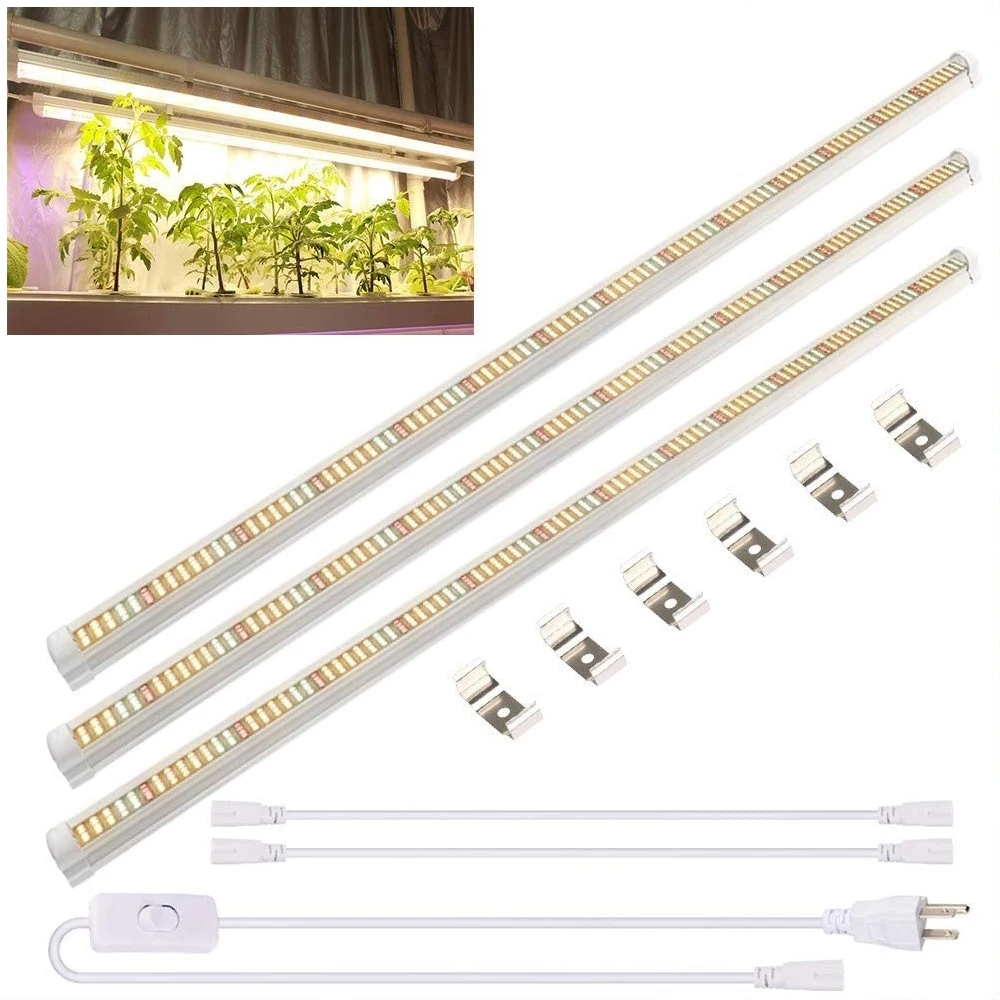 3pcs/lot T8 Tube Plant Lamps 120cm LED Grow Light Bar Full Spectrum LED for cultivation indoor vegs seeds hydroponic grow tent