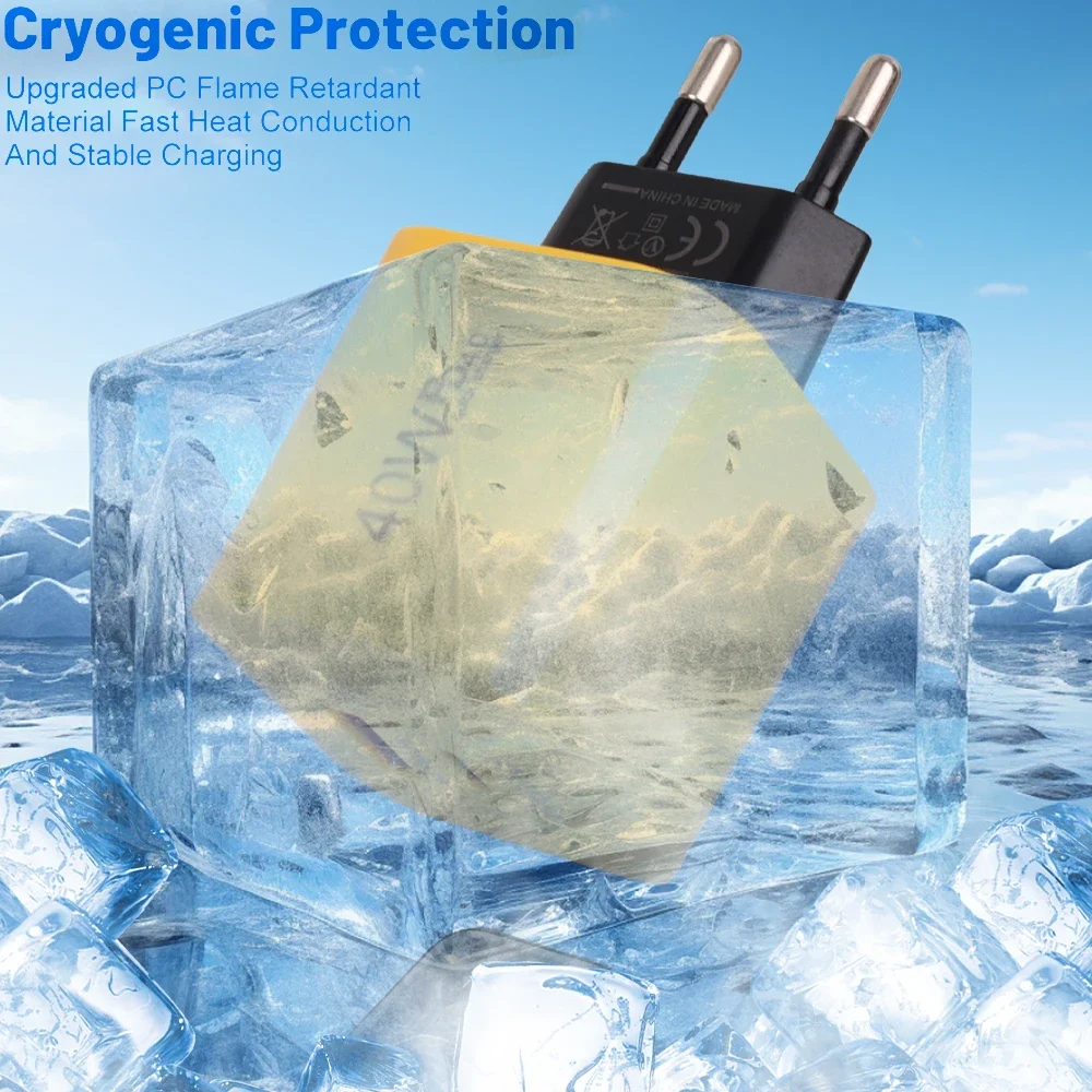 PD USB Mobile Phone Wall Charger 40W Fast Charging Adapter Type-C Quick Charge 3.0 Chargers for iPhone Xiaomi Samsung EU/US Plug