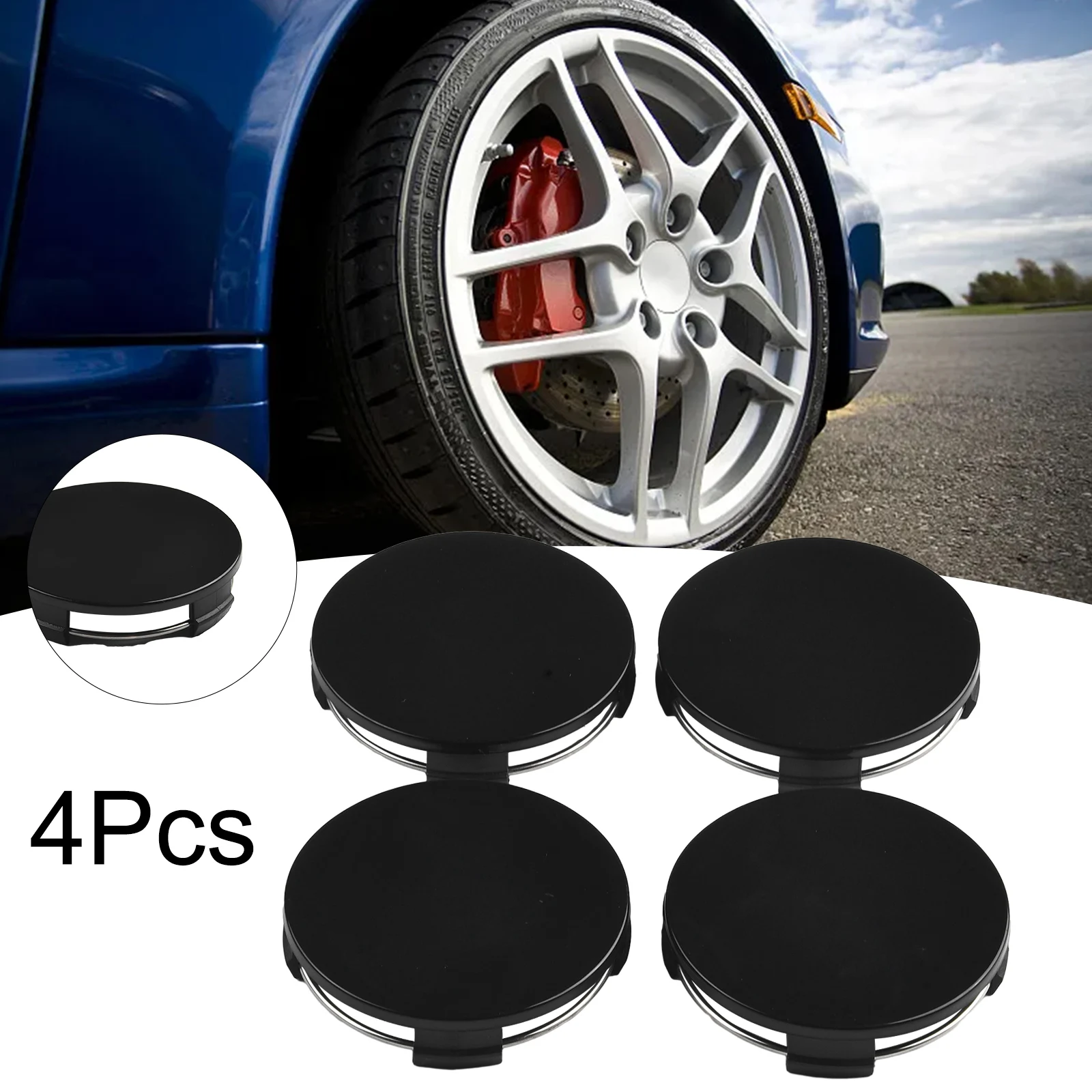 

Practical Car Wheel Center Cap Hub Cap 4pcs /Set 4pcs/set 4x 65mm ABS Plastic Accessories Black Center Cover Hub